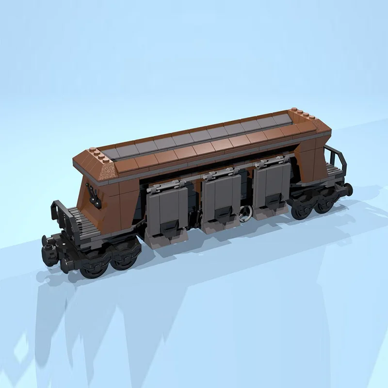 qwert City Car Model MOC Building Bricks 8-Wheel Coal Hopper Car Modular Technology Children Holiday Gifts Assemble Toys Suit