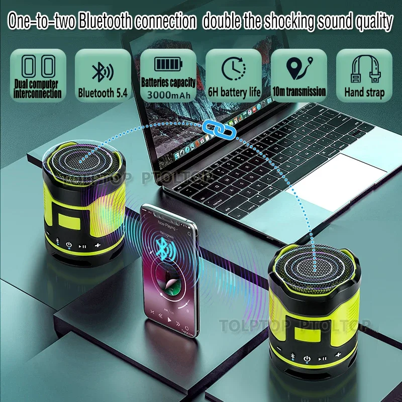 2025 New Mini Outdoor Bluetooth Speaker 360° Stereo Surround Loudspeaker Wireless Sound Box Player Loudspeaker For Gift, desktop