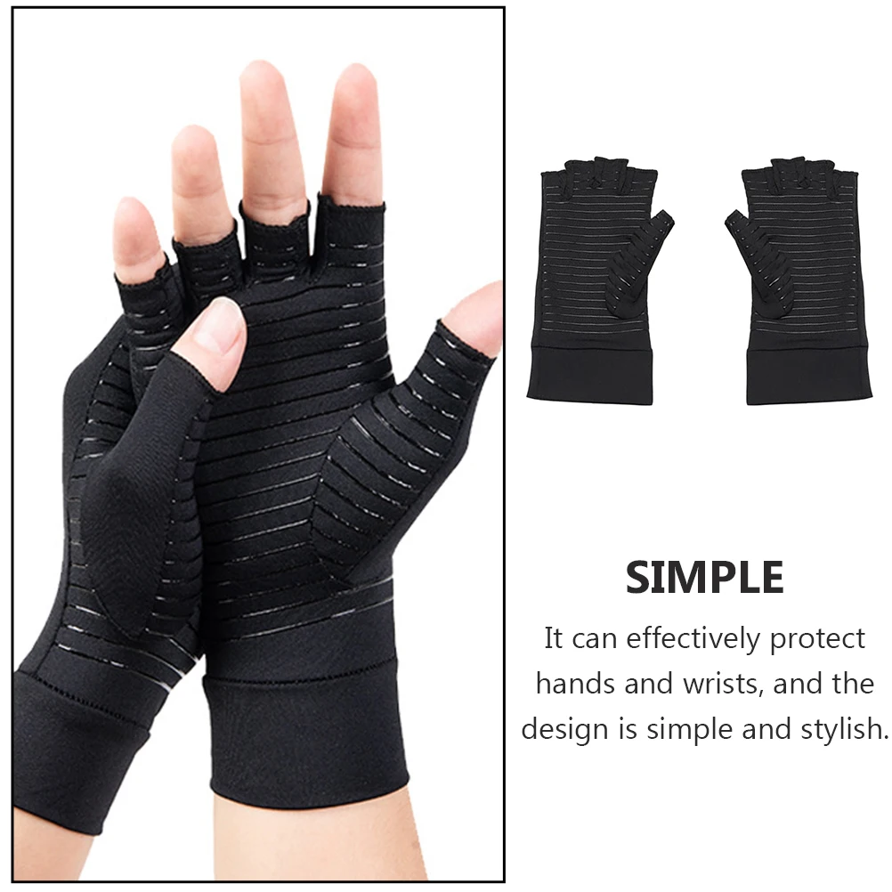 

Copper Fiber Anti-slip Sports Gloves Breathable Hand Protectors Fitness Gym Workout Yoga Running Rehab Arthritis Pain Relief
