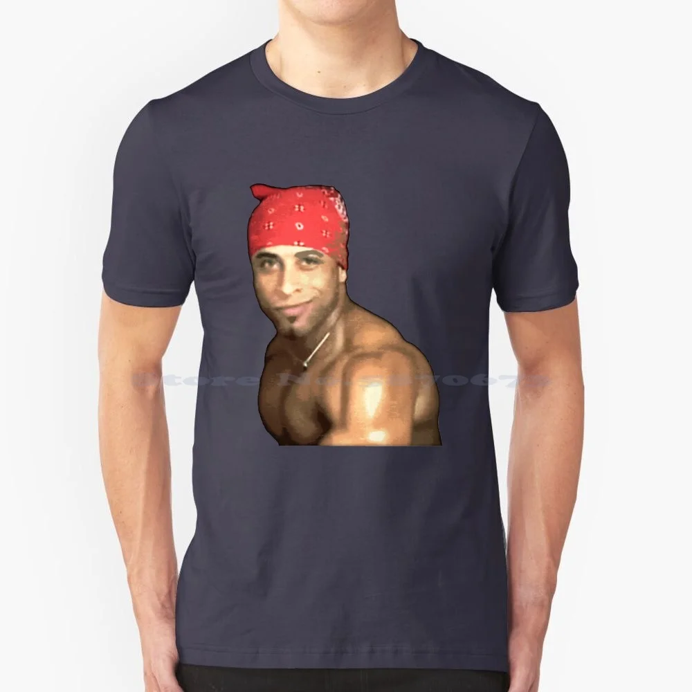 High Quality T Shirt 100% Cotton Tee Gachimuchi Jacked High Quality 4k 2k Meme Butterfly Dance Brazilian Guy Red Bandana Joke