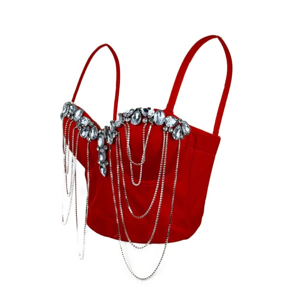 

Sexy Slim chain Corset Strapless Chic Korean Camis Tank Top Fashion Off Shoulder Summer Women Clothing