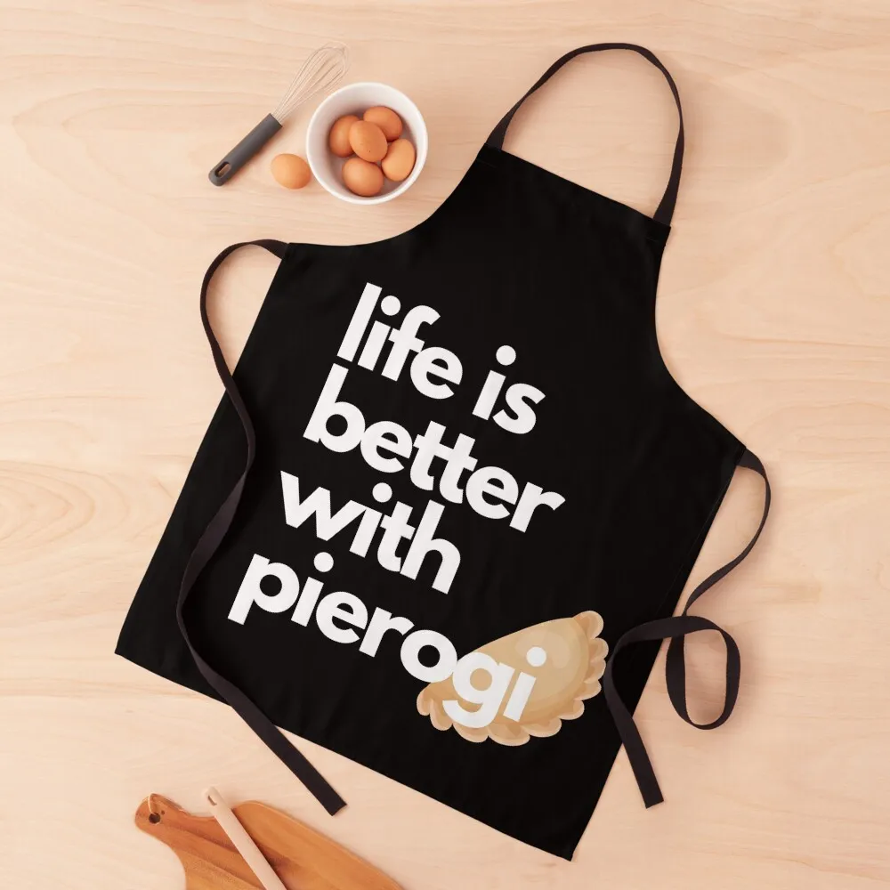 

Life Is Better With Pierogi Apron japanese style Kitchen Handle For Women cooks clothes Kitchen Tools Accessories Apron