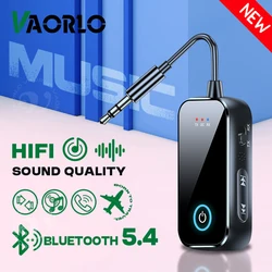 Upgraded Bluetooth 5.4 AUX Receiver Transmitter 3.5MM With Mic HiFi Stereo Music Wireless Audio Adapter For TV PC Airplane Car