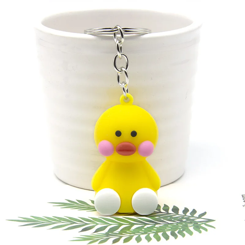 Super Cute Hyaluronic Acid Little Yellow Duck&LalaFanfan Doll Plush Keychain Animal Pendant Doll Girls Toys Kids Birthday Gifts