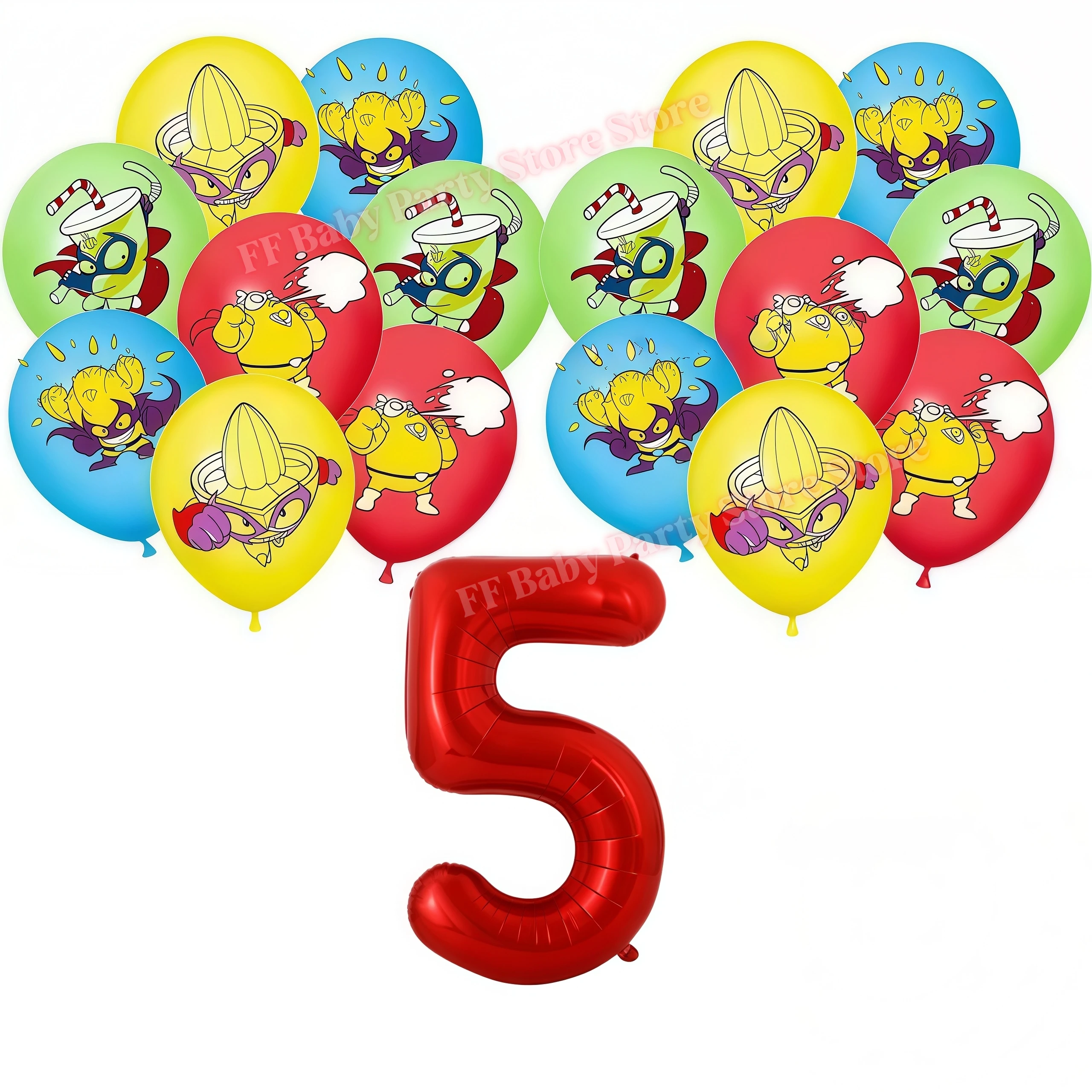 Superthings Geburtstagsparty-Dekoration Superzings Spielballons Tortendekoration Hintergrund Babyparty-Event-Zubehör Kindergeschenke – Detail 12