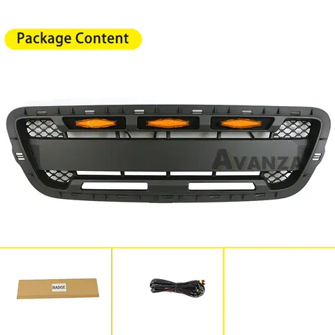 Front Grille With LED Lights Racing Grill Amber Lights Fits For 2001 2002 2003 Ford Ranger Grill 8 best sales ranger 2001 - №8