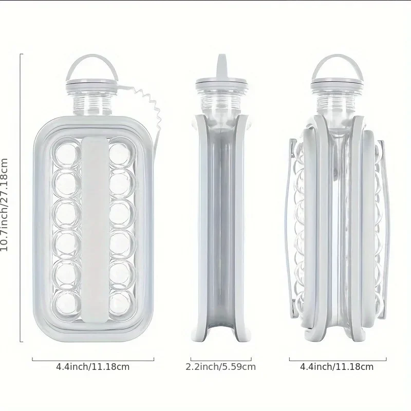 Forma do lodu, składana butelka na wodę do kostkarki lodu o dużej pojemności, taca na kostki lodu 2 w 1, garnek z kratką, kulka lodowa, blok lodu,