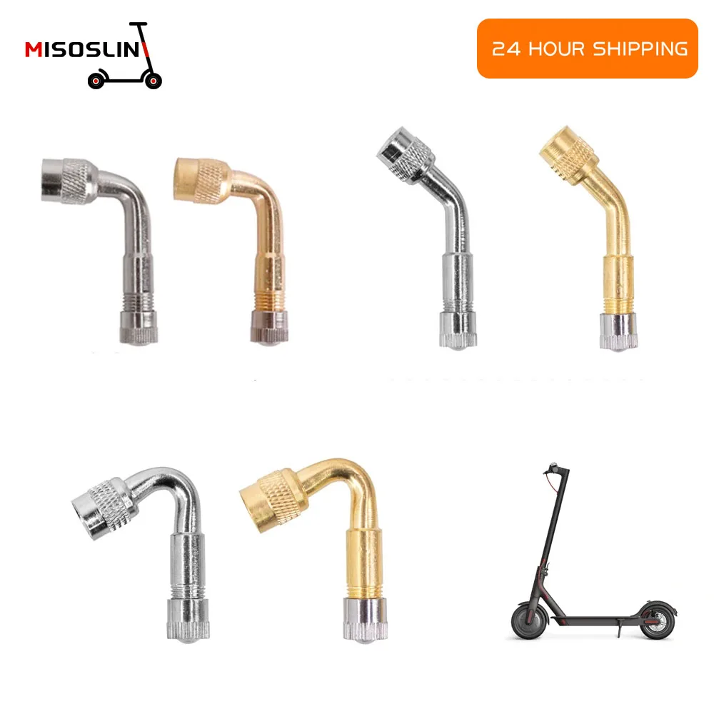 45°/90°/135° Degrees Tyre Valve Extension Stem Brass Adaptor For Xiaomi M365 Pro Pro2 Mi3 Ninebot F20 F30 Electric Scooter Parts