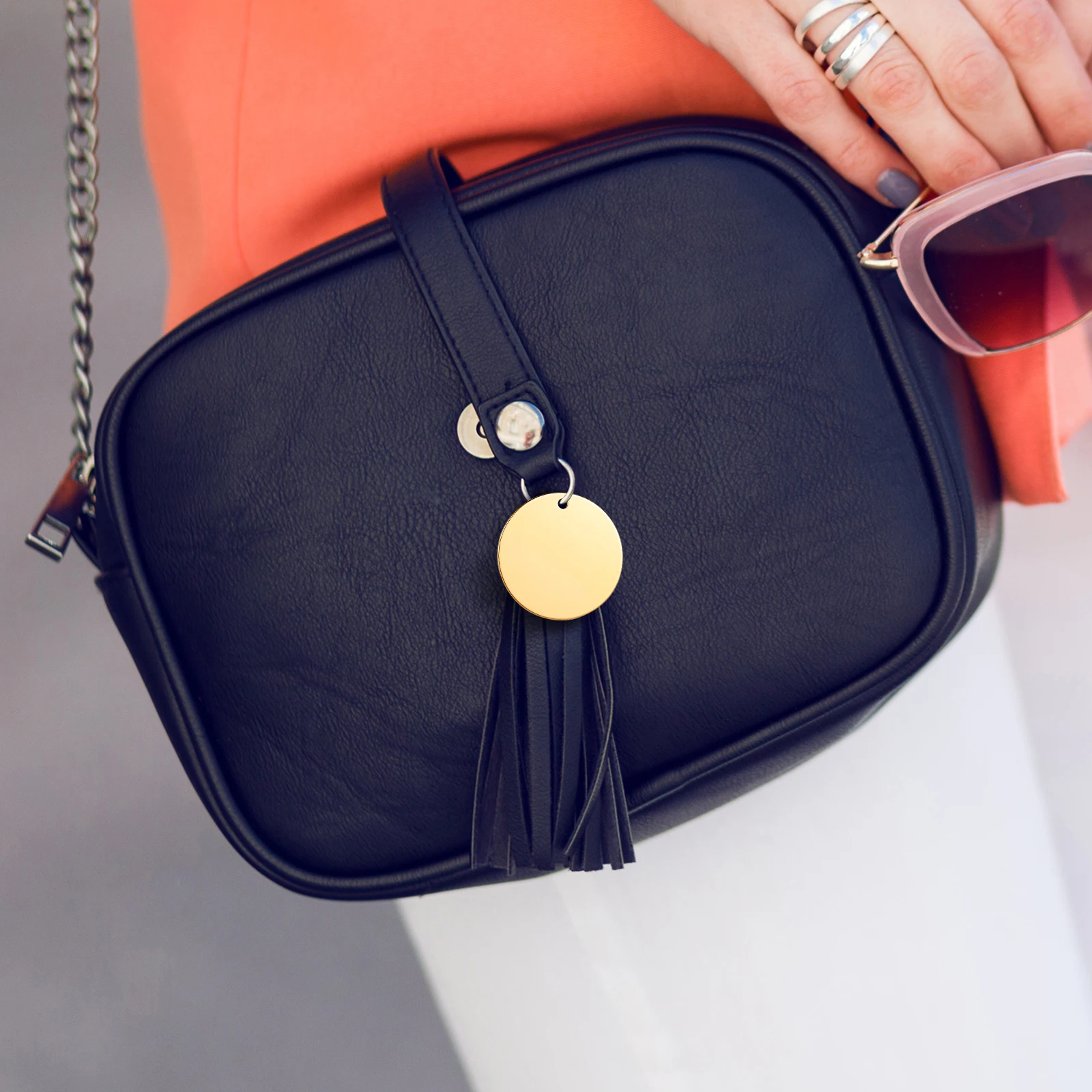 10 pçs de aço inoxidável redondo em branco pingente encantos disco plano para fazer jóias gravura carimbo chaveiro plana redonda encantos