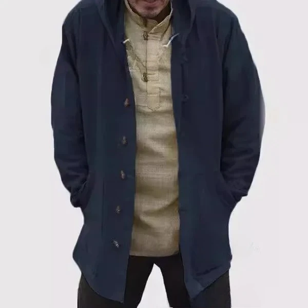 

Мужские тонкие рубашки с длинным рукавом и пуговицами, однобортные повседневные пальто с капюшоном, рубашка, обычное однотонное пальто, новинка осени 2023 г.
