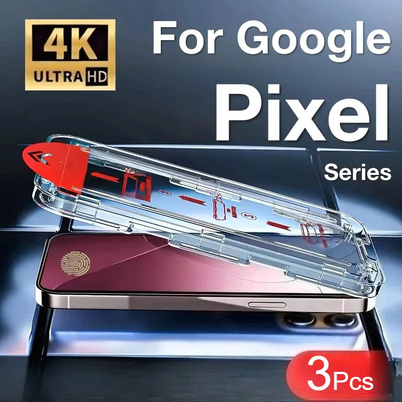 

3 шт. закаленное стекло для разблокировки отпечатков пальцев для Google Pixel 9 10 Pro XL 7 8 Pro 9A 8A 7A 6A паста в один клик без пыли HD стекло