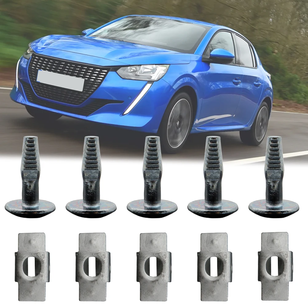 10 pçs/set fixadores da bandeja inferior do motor do carro clipes de escudo parafusos braçadeira capa clipe para peugeot 206 207 407 806 citroen c2 c3 c5