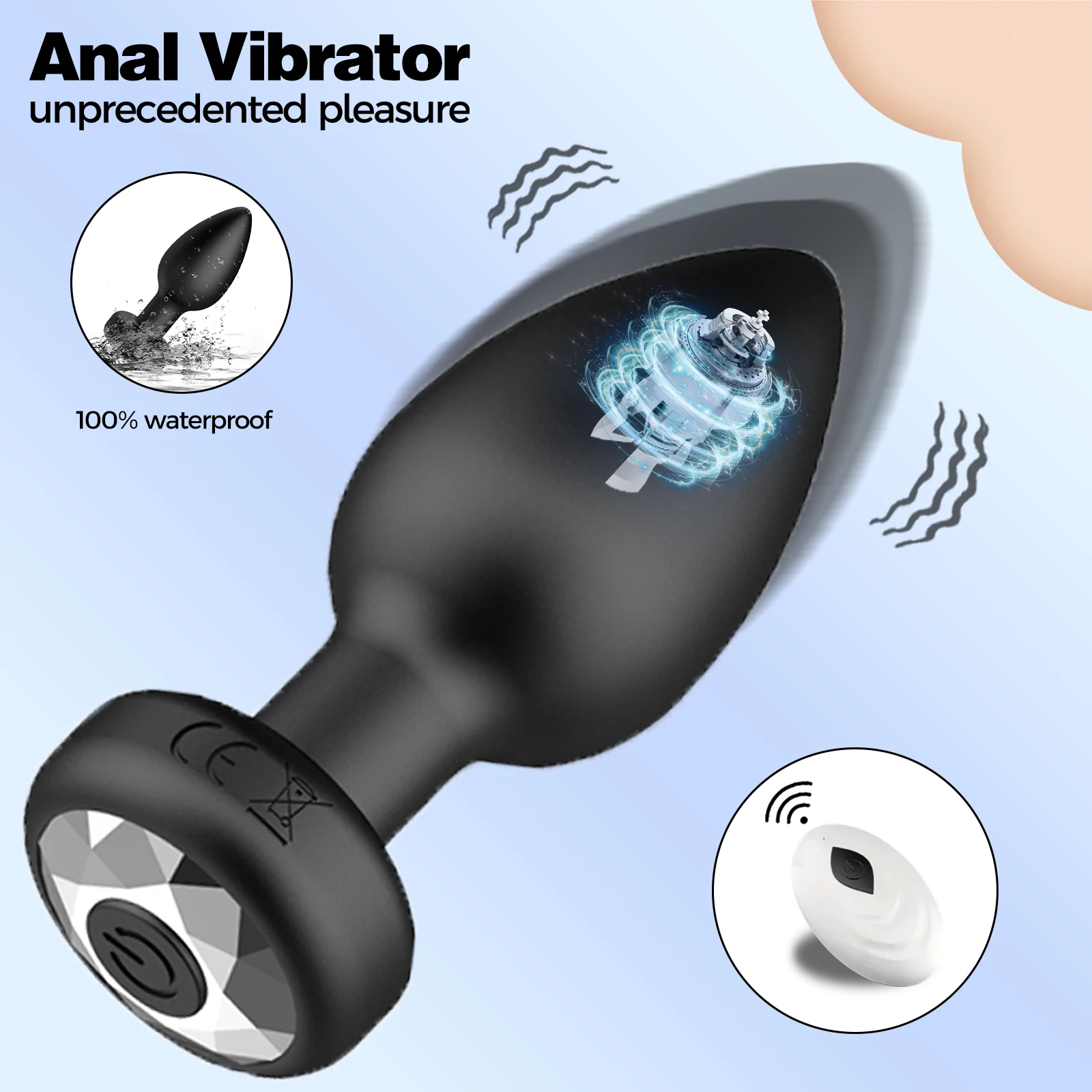 1Pc Elektrische Anale Stekker Met Afstandsbediening Frequentieomzetting Paar Seks Genot Apparaat Mannelijke Anale Prostaat Massager Anale Plug