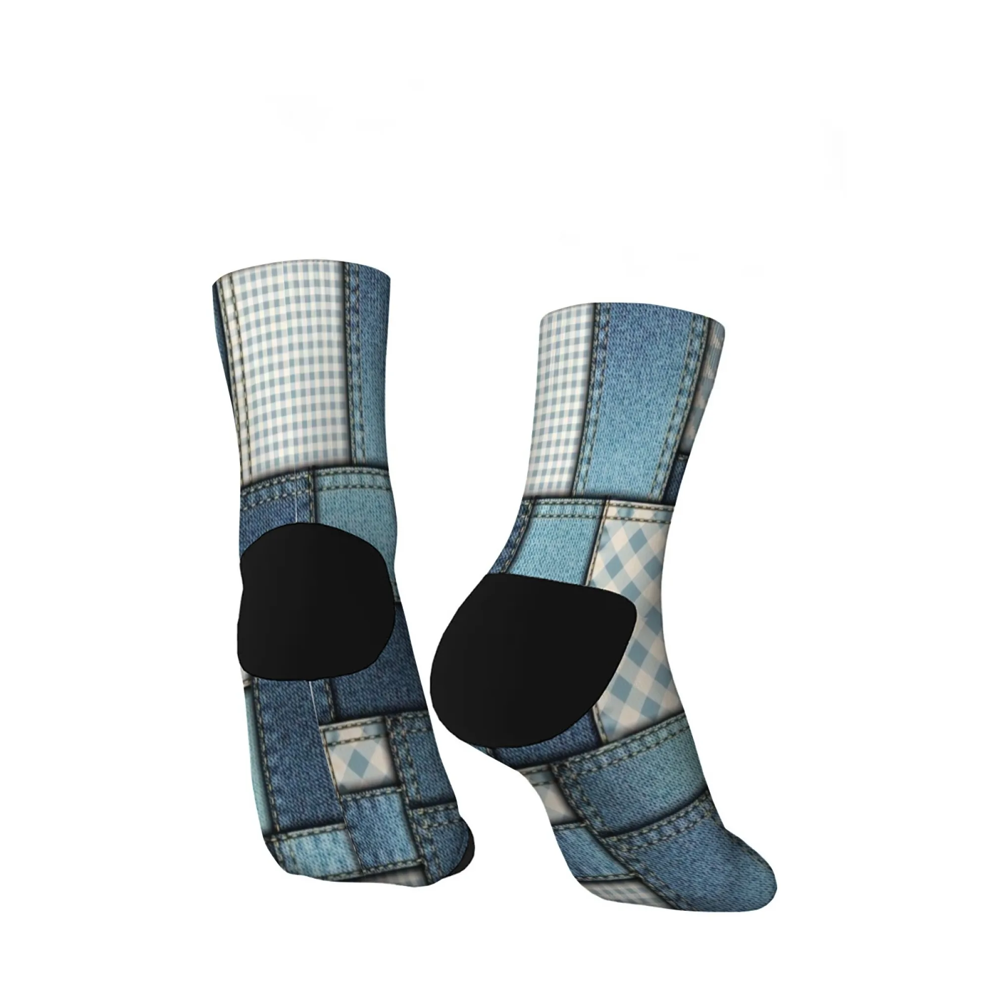 Calzini corti stile scozzese blu Miscela di poliestere Calzini casual comodi per donna Uomo Unisex Morbidi e traspiranti Leggeri