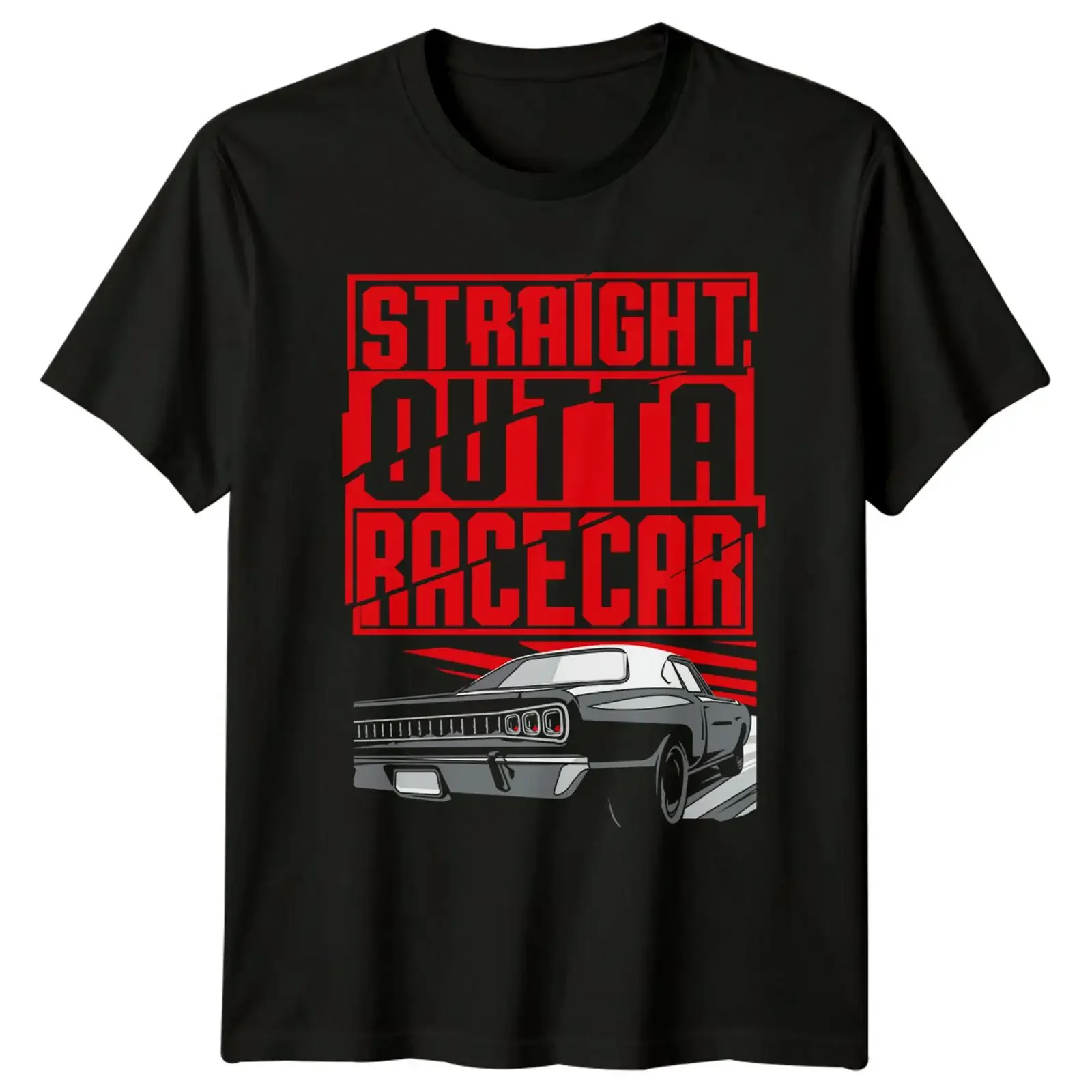 Straight Outta Racecar Race Car Mens T Shirt Womens Top vintage Washed fashion Top For Everyday Wear Soft Versatile streetwear