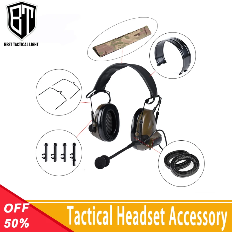 Tactical Comtact II Headset Accessory Sordin Silicone Earmuff C2 Earphone Hold Bracket Military Shooting Headsets Support Set