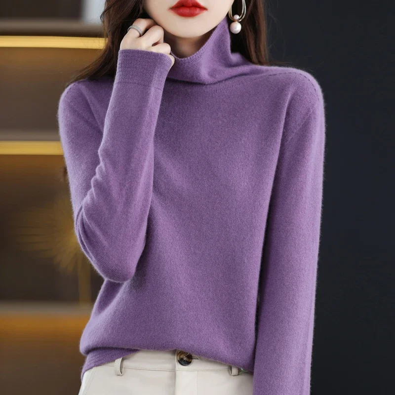 

Merino Cashmere Sweater Women's High-Necked Knitted Sweater Autumn And Winter Long-Sleeved Top Fashion Bottoming Shirt Z1