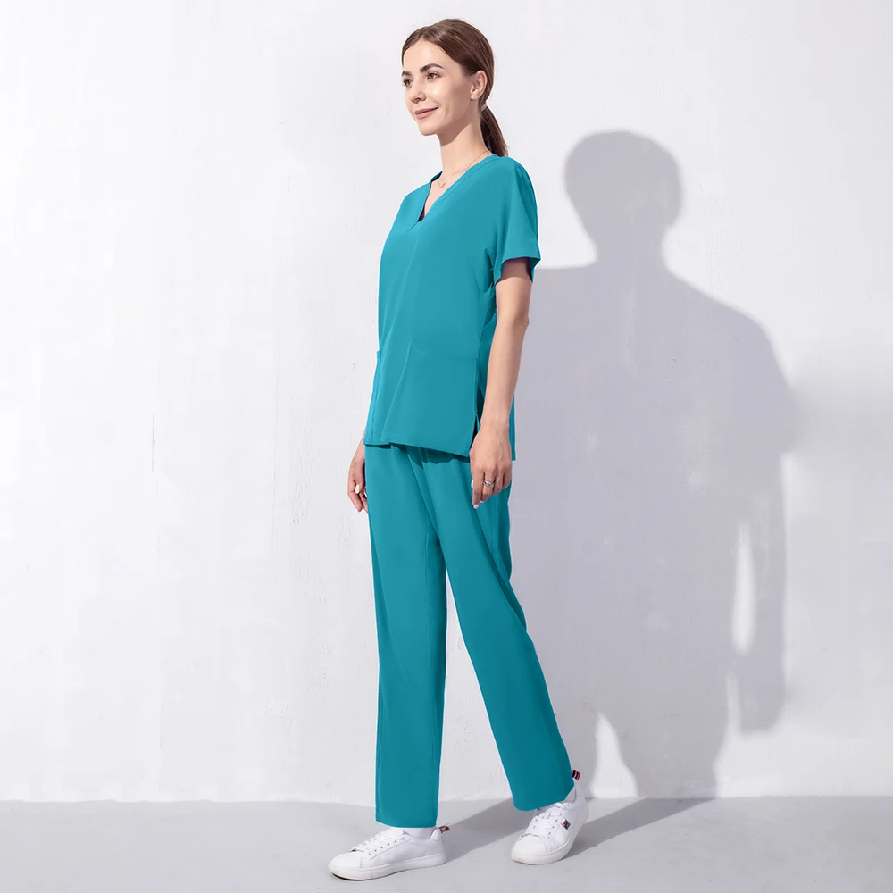 Pet Shop Chirurgische Uniform Pet Pflege Weiches Komfortable Arbeitskleidung Medizinische Krankenschwester Uniformen Frauen Scrubs Setzt Dünne und Licht Kleidung