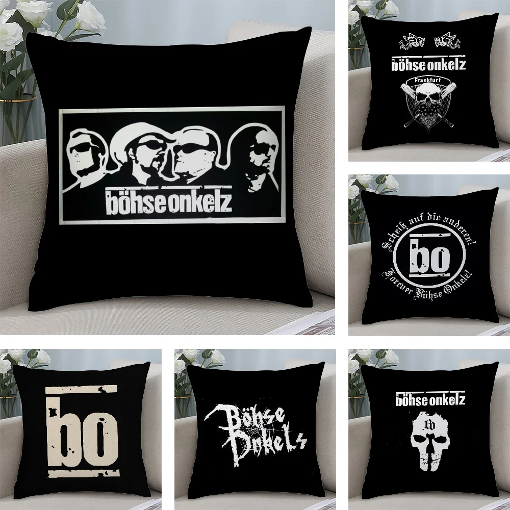 B--Bohse O-Onkelz Pillow Case Short Plush Pillow Covers Sofa Decorative Gift Home Double-sided Printing Cushion Cover