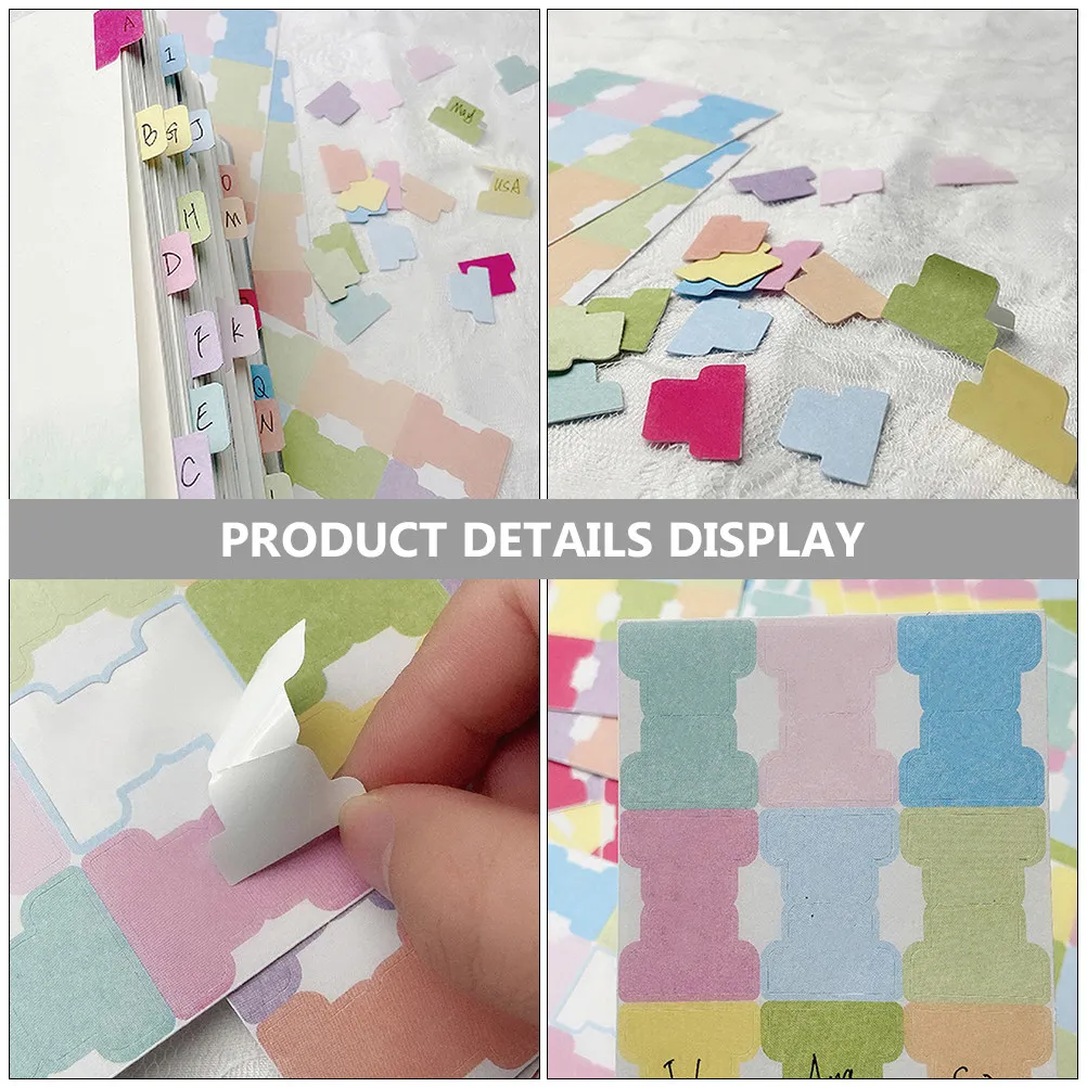 24Sheets Adhesive Sticky Index Tabs Writable Page Markers for Books Files Planners Colored Classification Tabs for Annotating
