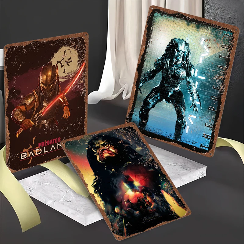 PredatorS Tinplate Posters Customizable Wall Art Retro Vintage Metal Tin Signs for Gaming Room Decoration Aesthetic House Home