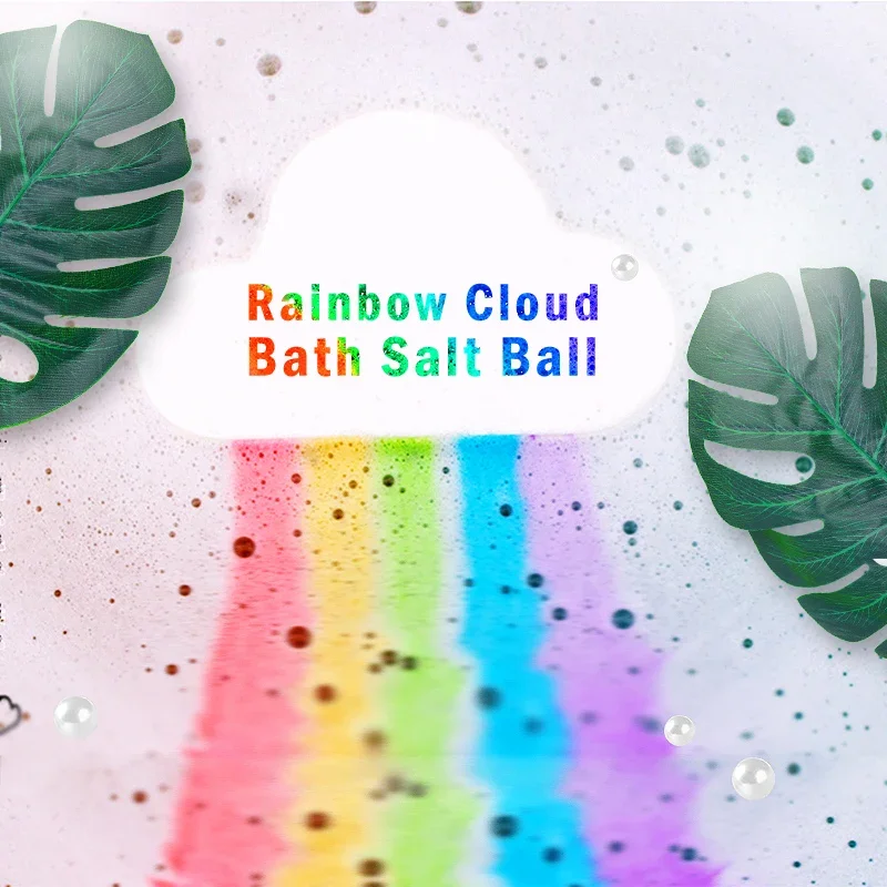 Sdatter Rainbow Cloud salt essential oil moisturizing exfoliating bubble bath ball, used for skin care natural bubble bath