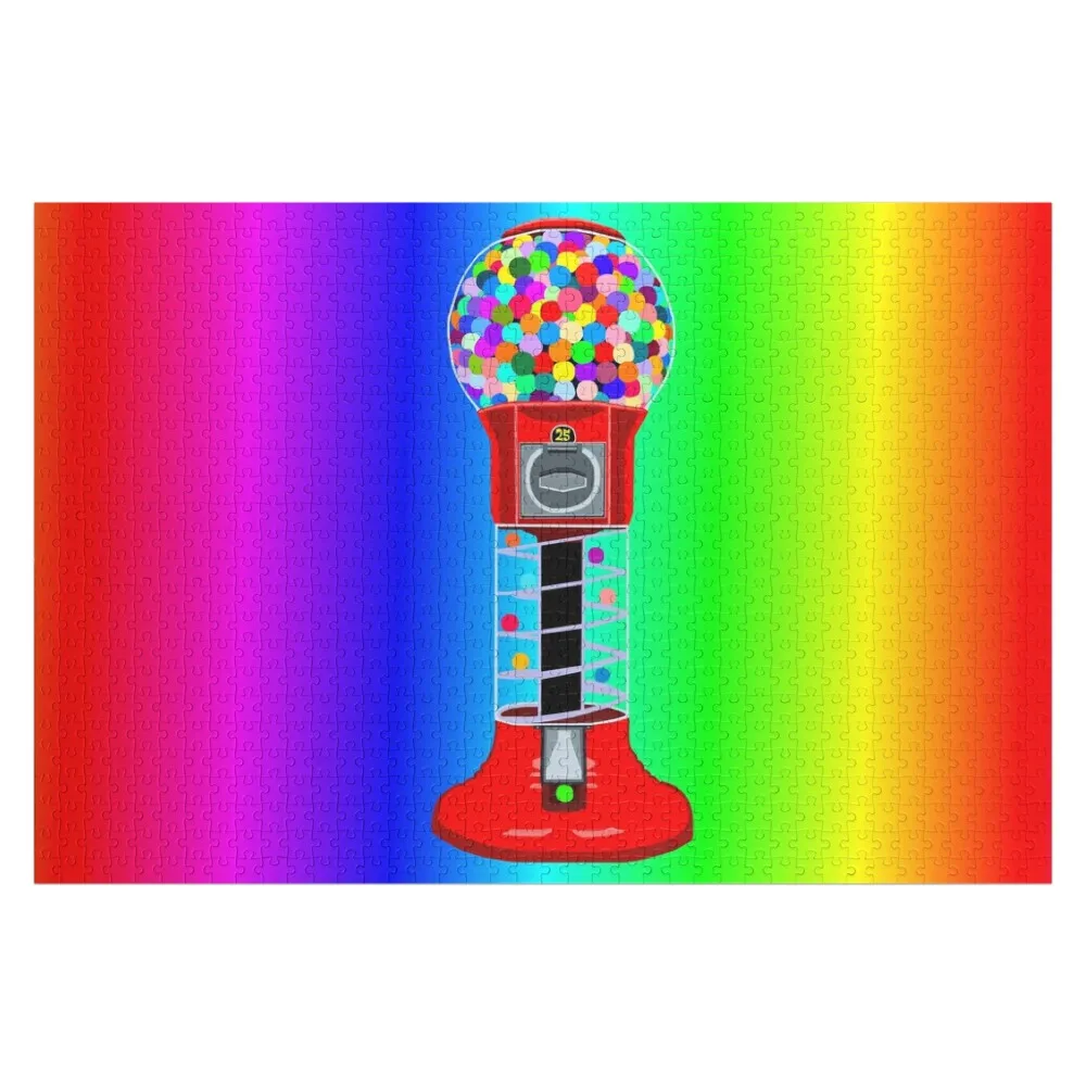 

Rainbow Gumball Machine Jigsaw Puzzle For Children Wood Name Personalized Toys Diorama Accessories Puzzle