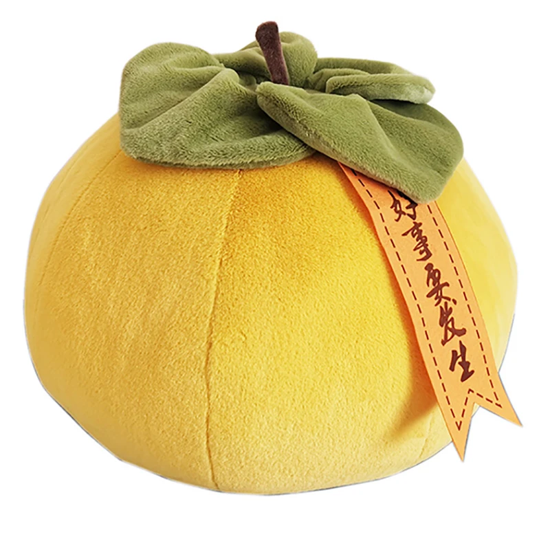 Peluche de fruta de caqui suave de 30/35/40cm, Peluche naranja y amarillo, regalo de decoración para fiesta navideña