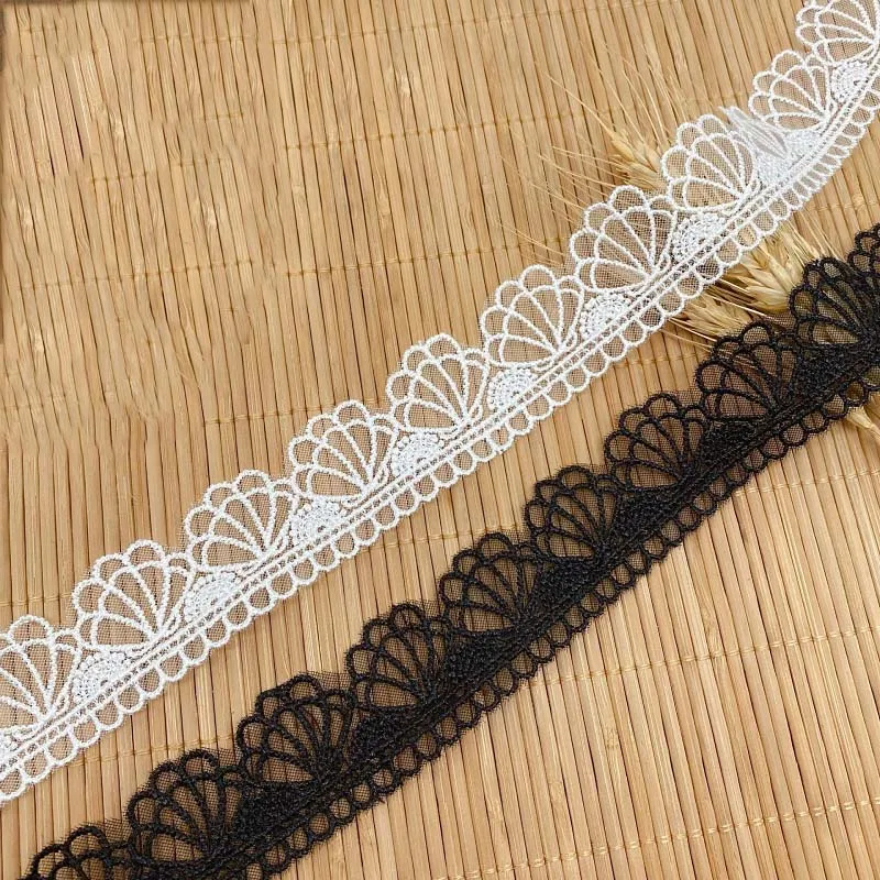 Tecido De Renda De 60 Jardas 2.8cn Lace Fita Branco Preto Guipure Lace Tecido Applique Vestido De Noiva Costura Guarnição