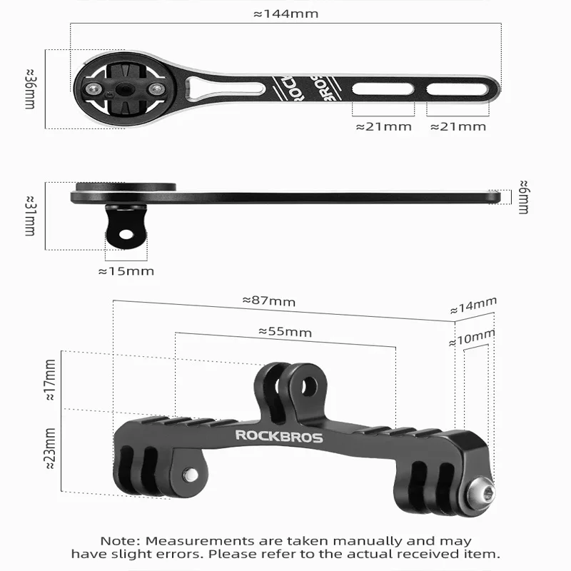 ROCKBROS Bike Handlebar Extension Light Holder Cycling Computer Bracket Speedometer Holder MTB Road Bike Bicycle Accessories