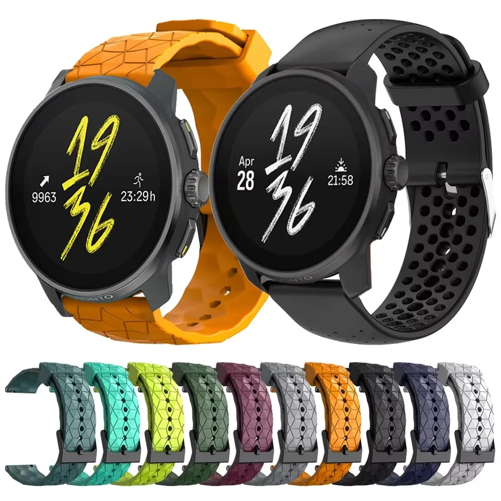 Band for SUUNTO VERTICAL/5 9 PEAK Pro Sport Strap Football Pattern Silicone 20mm 22mm for SUUNTO RACE S/Ocean/3 Fitness Bracelet
