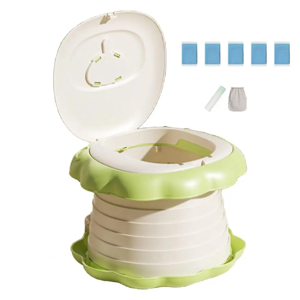 Foldable Children Potty Travel Potty Seat for Kids Portable Travel Potty Seat for Toddler with Absorbent Pads Cleaner for Kids