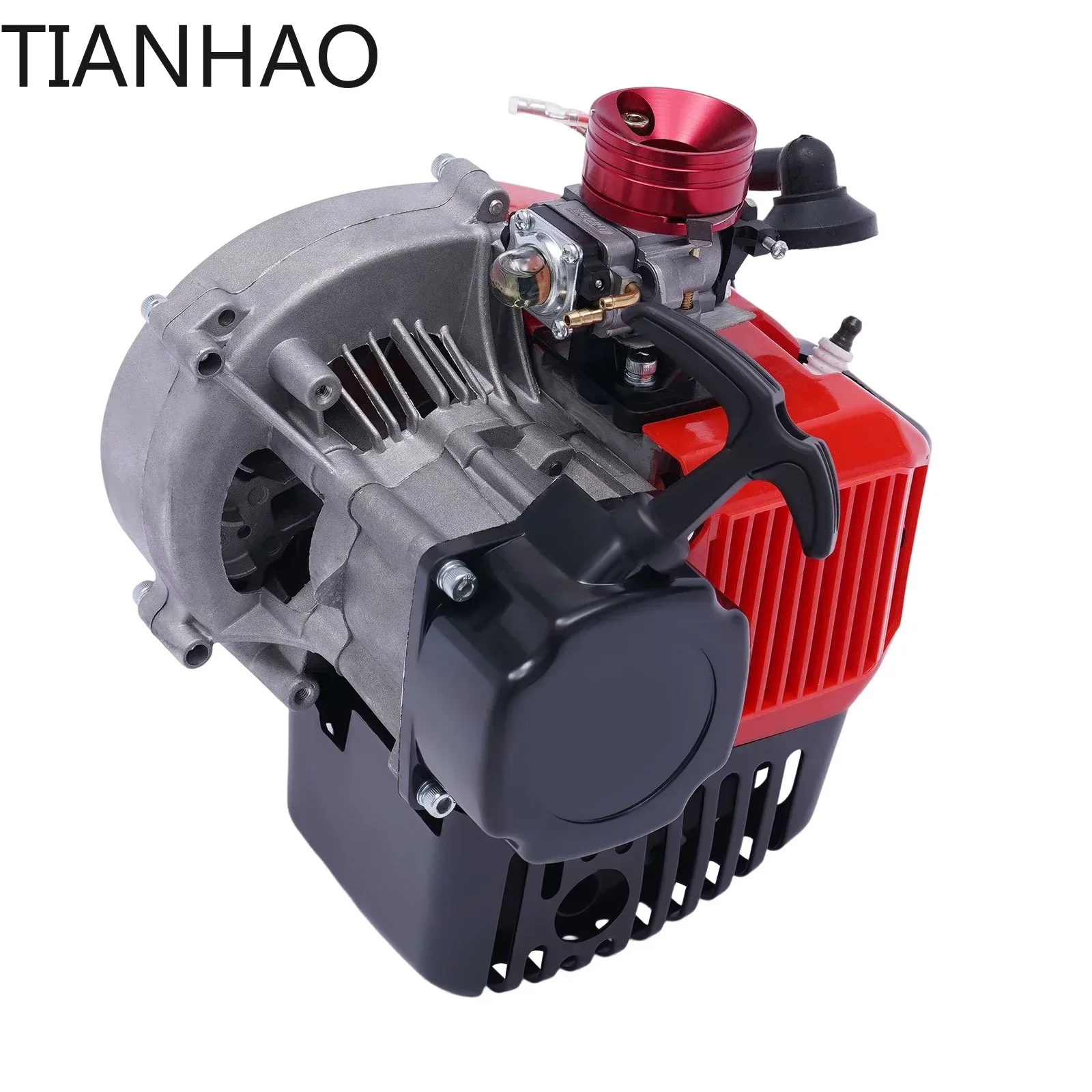 AEngine Motor Kit Pull Start Single Cylinder Chain Scooter Bicycle Motorized Red