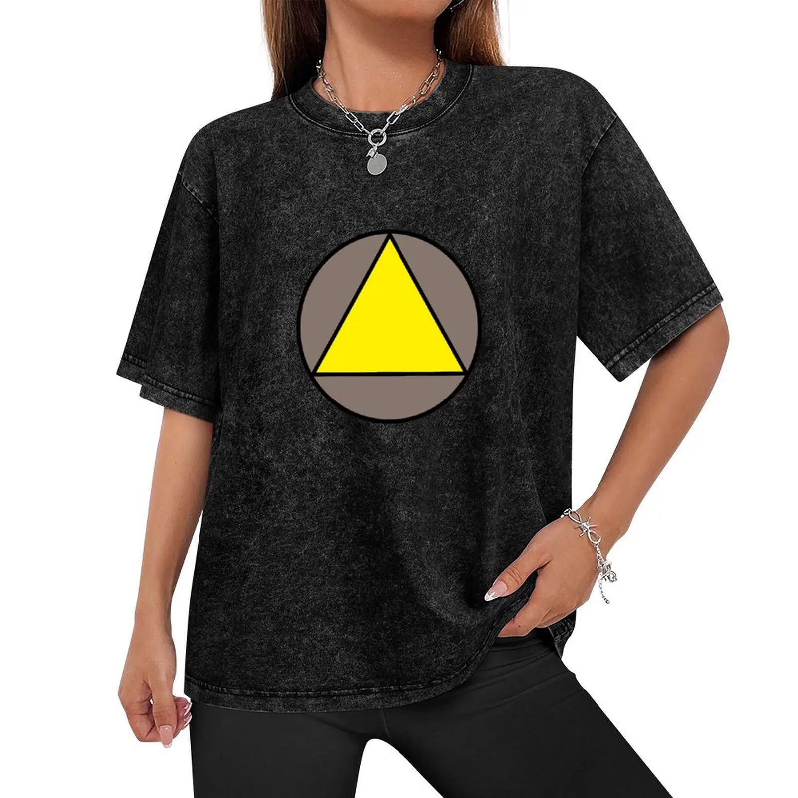 Yellow Triangle T-Shirt vintage clothes plus sizes Aesthetic clothing vintage t shirts mens t shirts pack