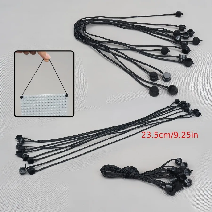 5pcs Black Spider Silk Rope Connectors, 23.5cm Building Bricks Chain Building Block 14226 63141 Accessories High-Tech MOC Blocks
