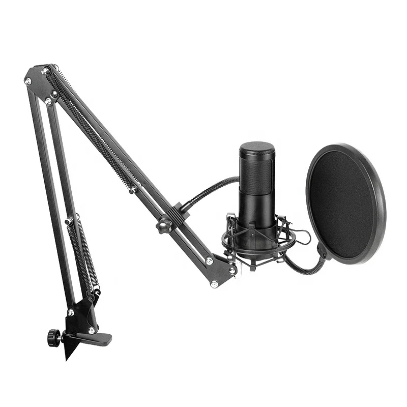 mic Professional Recording Microfono Streaming USB Condenser Microphone Kit With Arm Stand