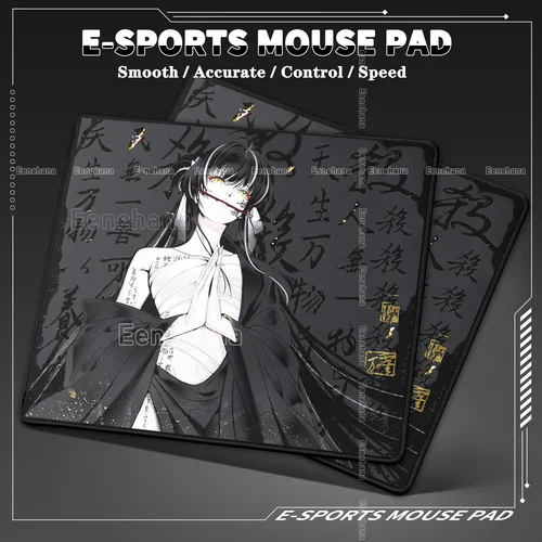 Alfombrilla de ratón negra Seven Kill Esports Slimflex Xsoft, alfombrillas de ratón de brujas japonesas más controlables, nuevo producto, regalos para jugadores de Pc de Anime