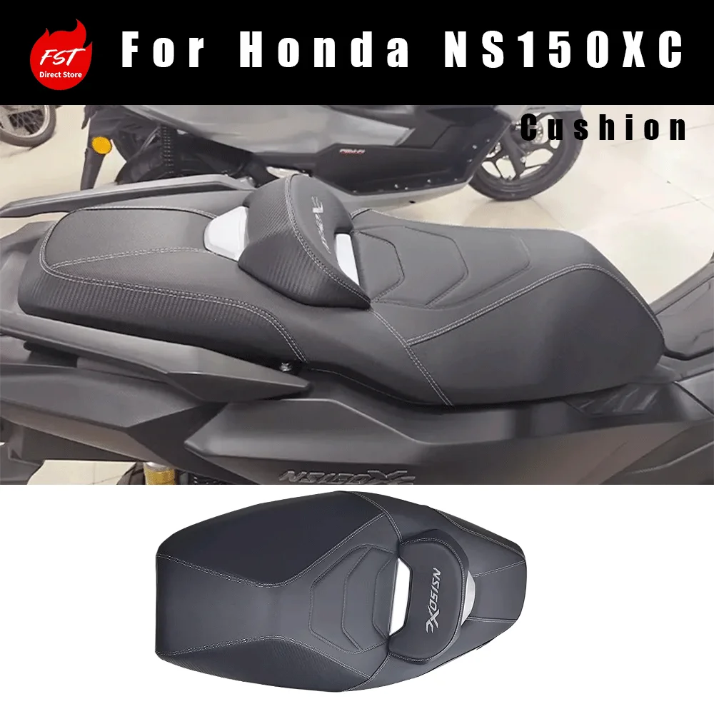 Suitable for Honda NS150XC Modified Motorcycle Leather Seat Assembly, Lower‑Height Latex Cushion with Added Backrest