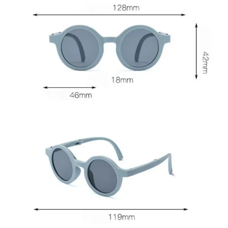 New Children\'s Folding Small Frame Circle Sunglasses Girls Brand Designer Circle Sun Glasses Cute Baby Sunshade Eyewear UV400