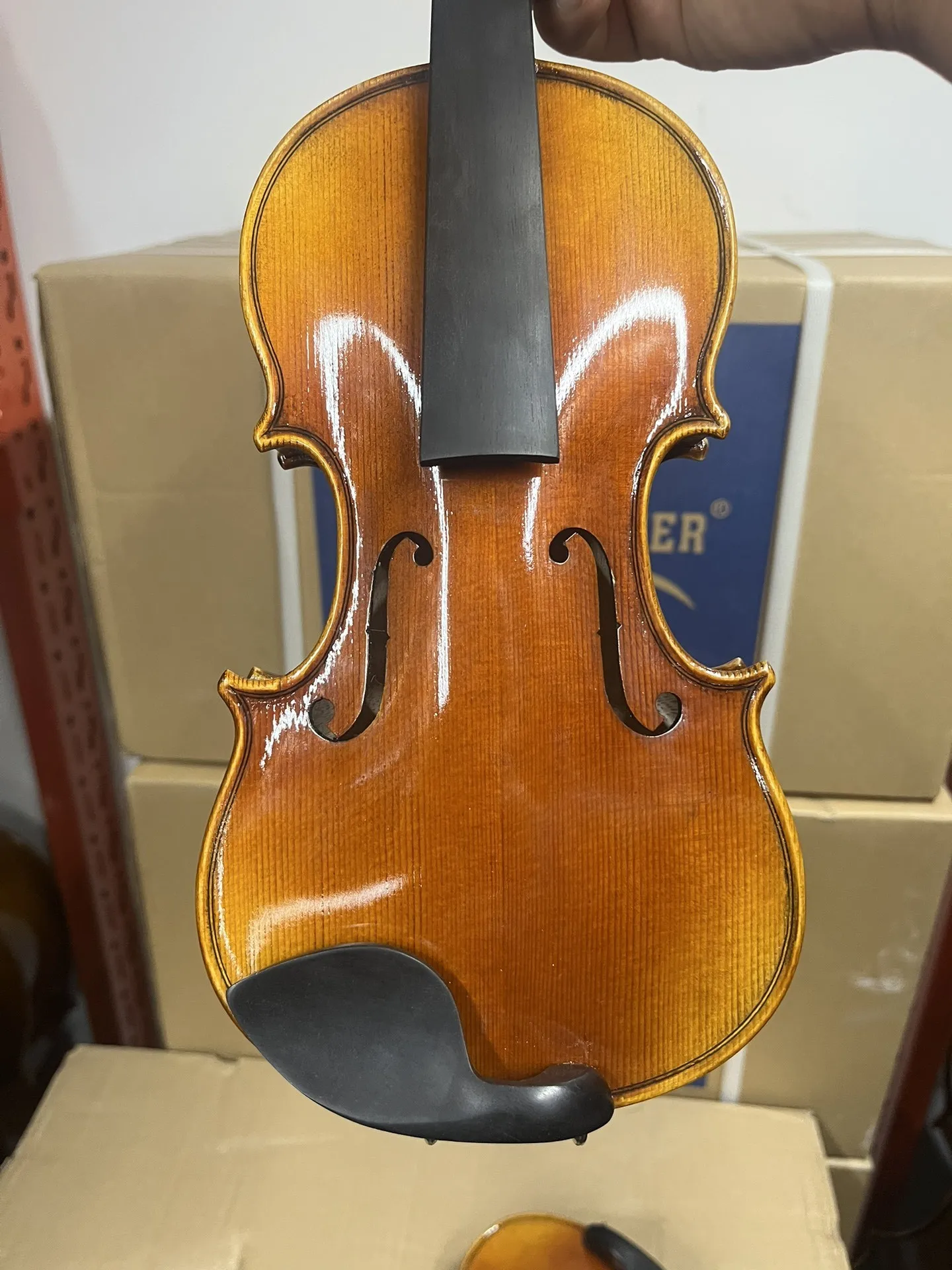 كمان ستراديفاري مصنوع يدويًا للأطفال 1/2 1/4 1/8 لوحة شجرة التنوب ، لوحة خلفية من خشب القيقب مجموعة فيولينو آلة موسيقية مع صندوق صلب