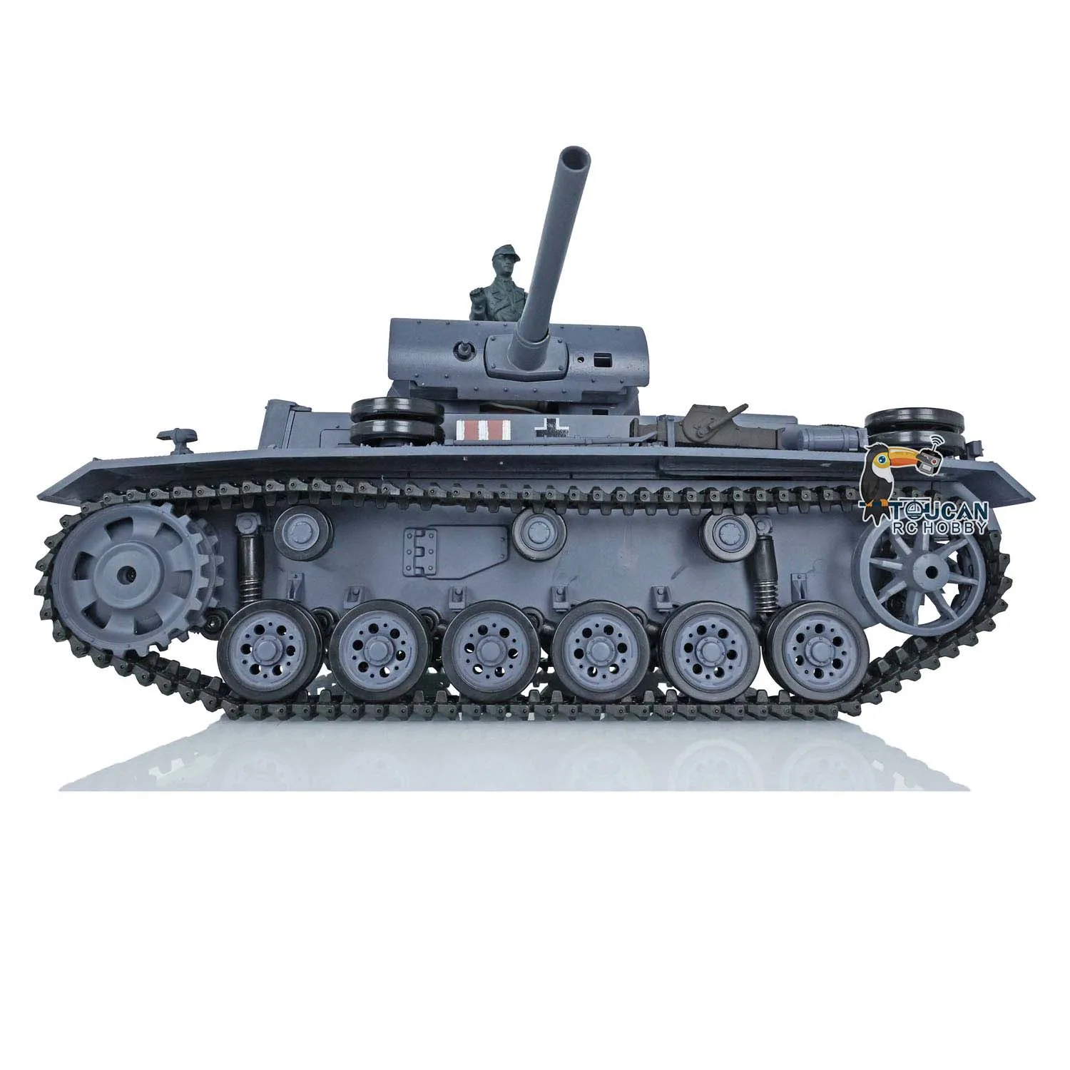 2.4G HENG LONG 1/16 7.0 Plastic German Panzer III L RTR Radio Control Model Army RC Tank 3848 360° Turret BB Pellet TH17340-SMT4