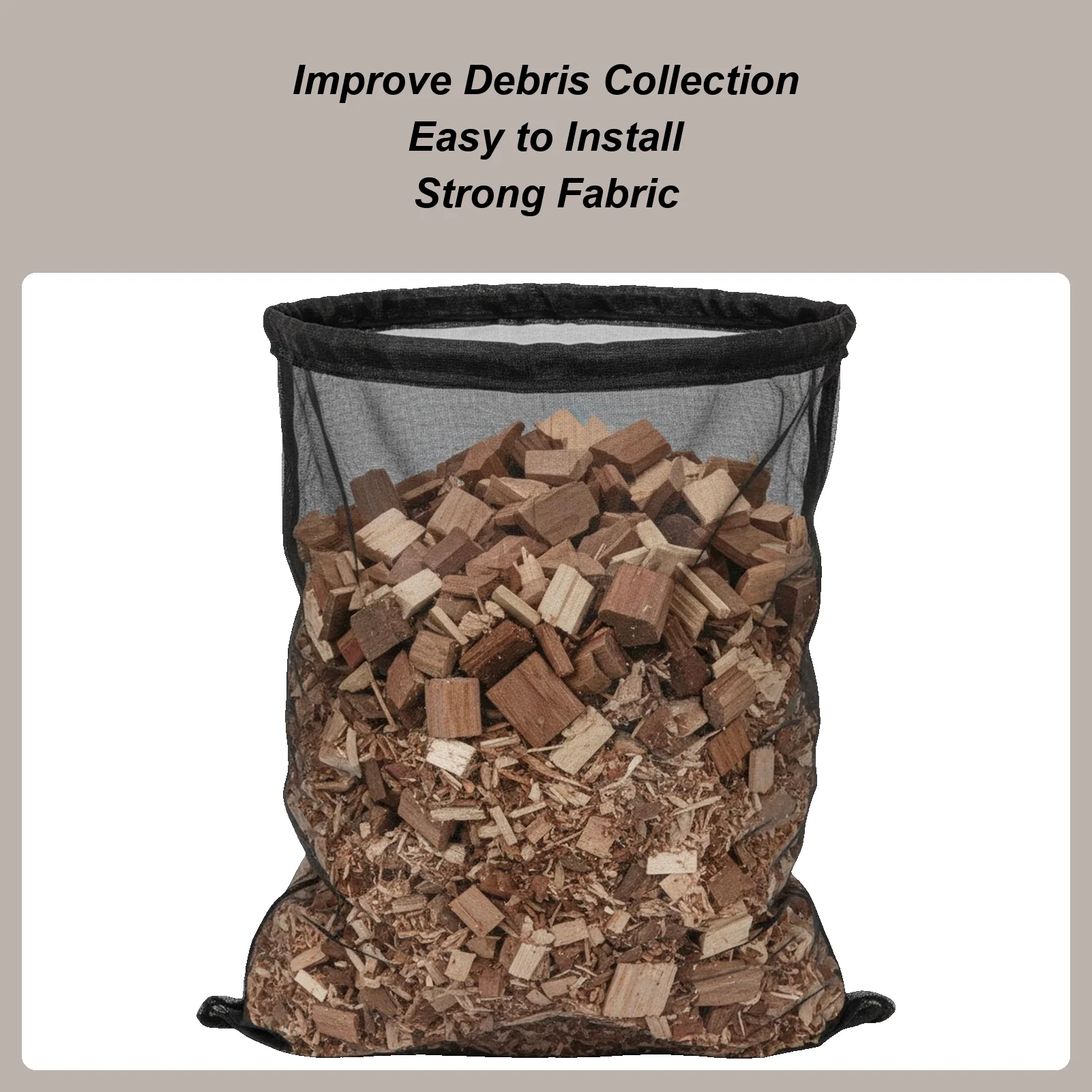 

Измельчитель древесины, коллекционные сумки, сетчатый держатель для хранения, 48,43x23,62 дюйма, сумка-мульчер для наружного двора, сада, лужайки