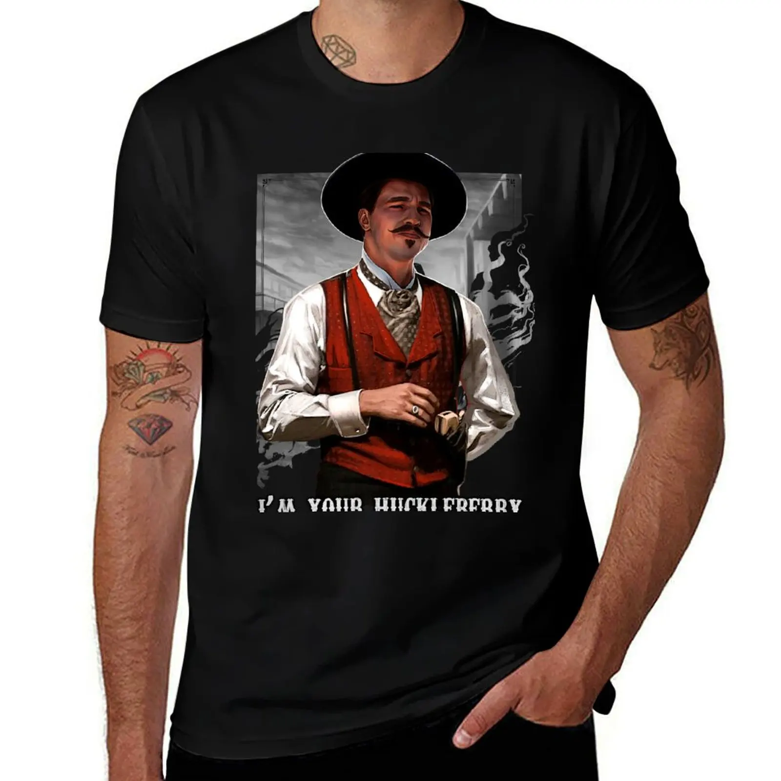 Doc Holliday Huckleberry Tombstone T-Shirt Street Style Casual Tee Shirt T-Shirt
