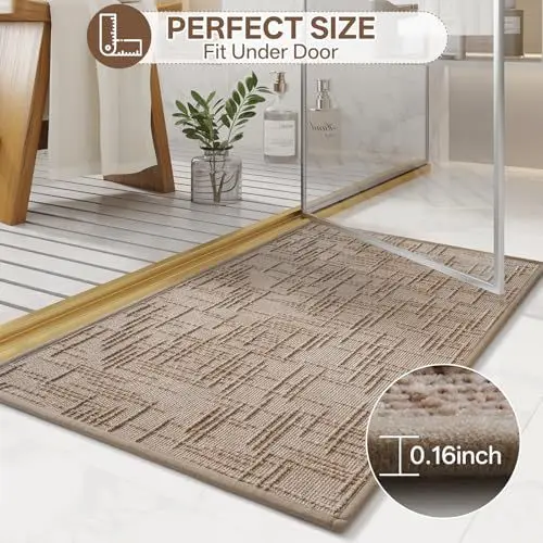 EIFLOY-Modern Welcome Doormat, Anti-slip Foot Mat, Water Absorbent, Bath Mat, Bathroom Floor Rug