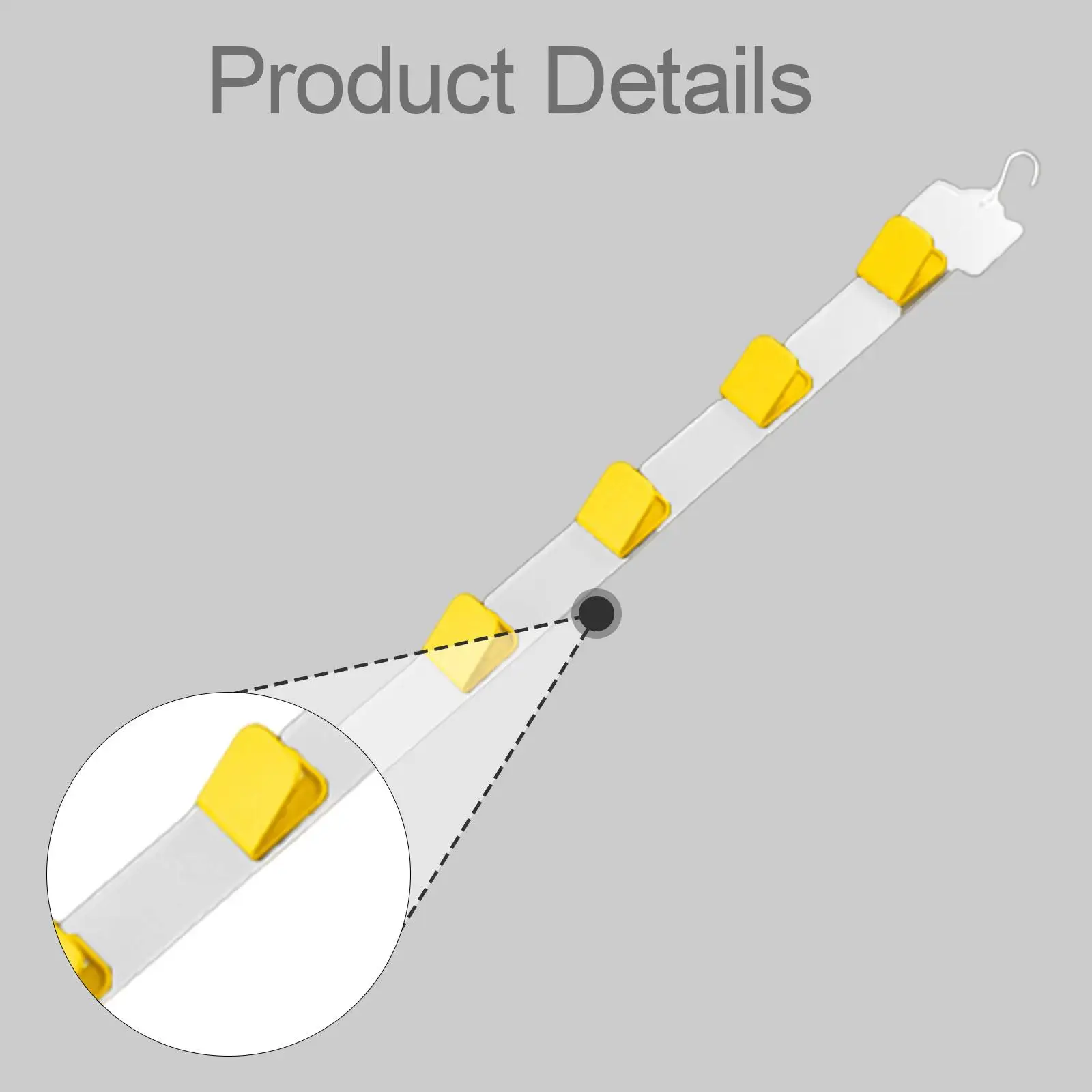 Retail Display Strip Side Hanger with 6 Clips, Sturdy, Snack Bags Organizer, Secure Holding Design