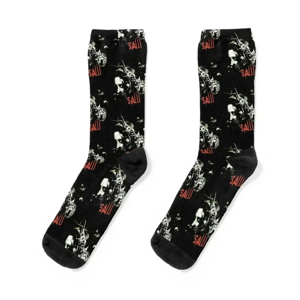 

Vintage Saw Movie Socks Rugby halloween Thermal man winter compression Socks Female Men's