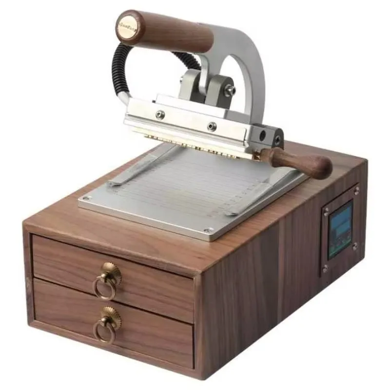 Automatic Embossing Cutting Leather Stamping Machine Motor Alphabet Molds for Hot Press Clothing Labels Wood Paper Tags
