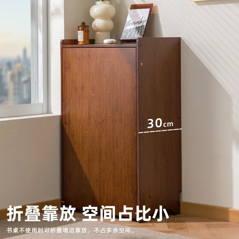 Folding desk bookcase, integrated household small apartment multi-functional computer table, workbench rental room is simple