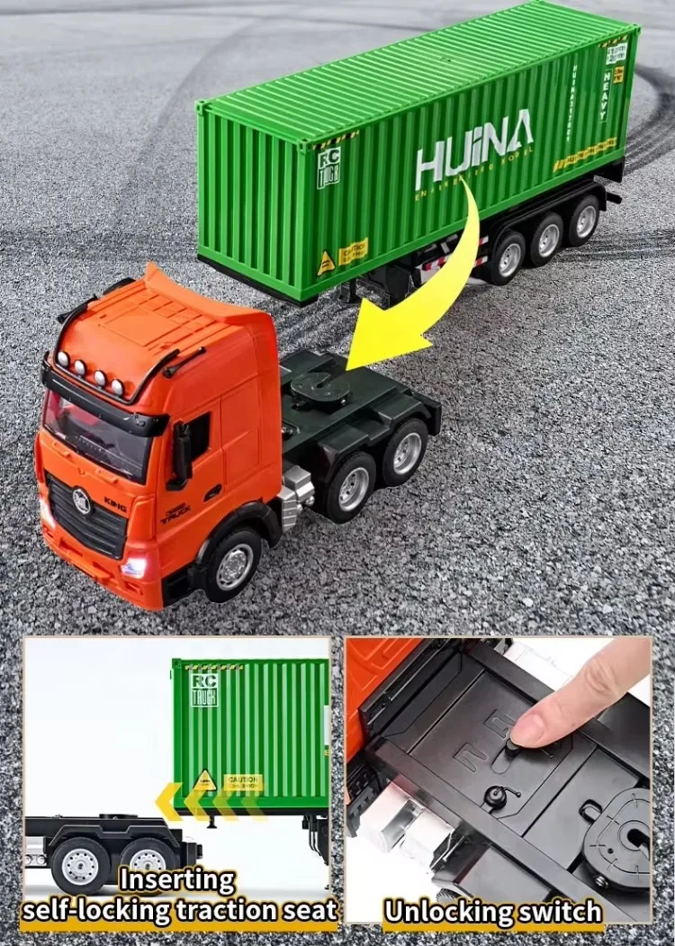 1/18 Scale 9CH Semi Alloy ABS Made Radio Control Huina 1313 Timber Wood Transport Wagon Truck Model