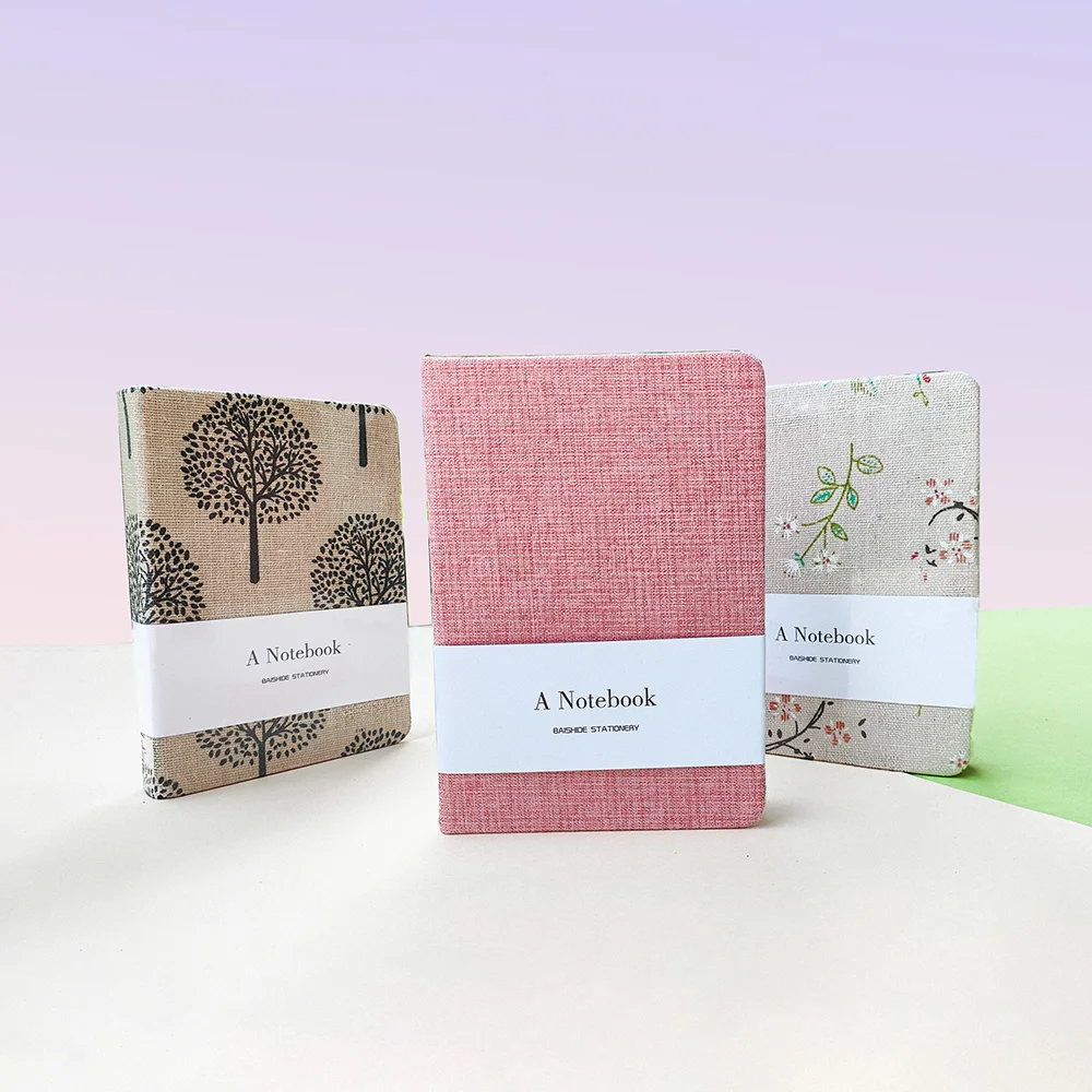 a6 Hardcover Notebook Flowers trees poem Distance cloth notebook blank and lined diary Journal Notebooks School Office Supplies